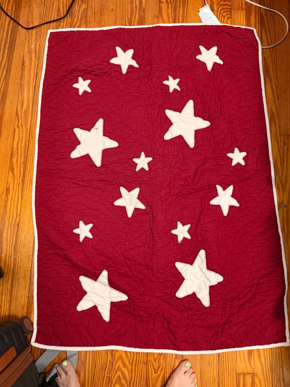 Pottery Barn Kids Red Star 100% Cotton Crib Quilt Vintage 2006